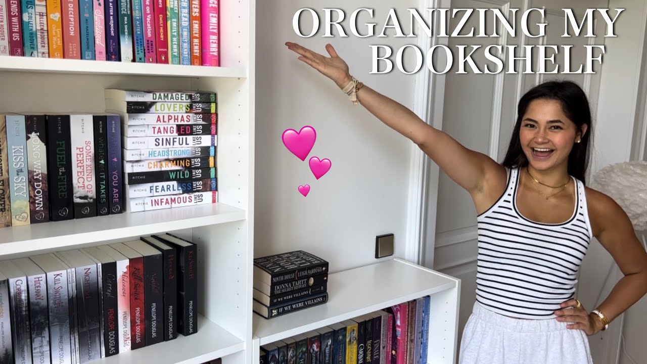 organize my bookshelf with me (bookshelf tour)