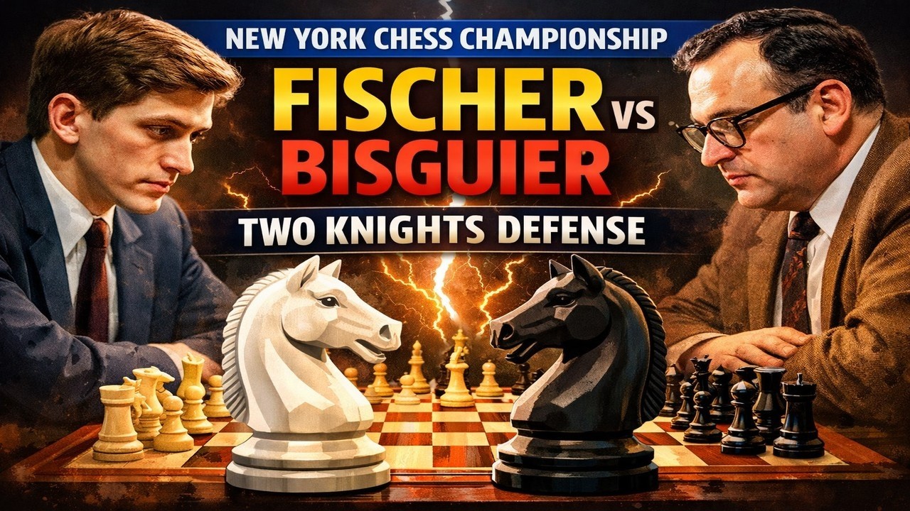 Bobby Fischer vs Bisguier | New York Championship | Two Knights Defense - Masterclass. A to Zchess i