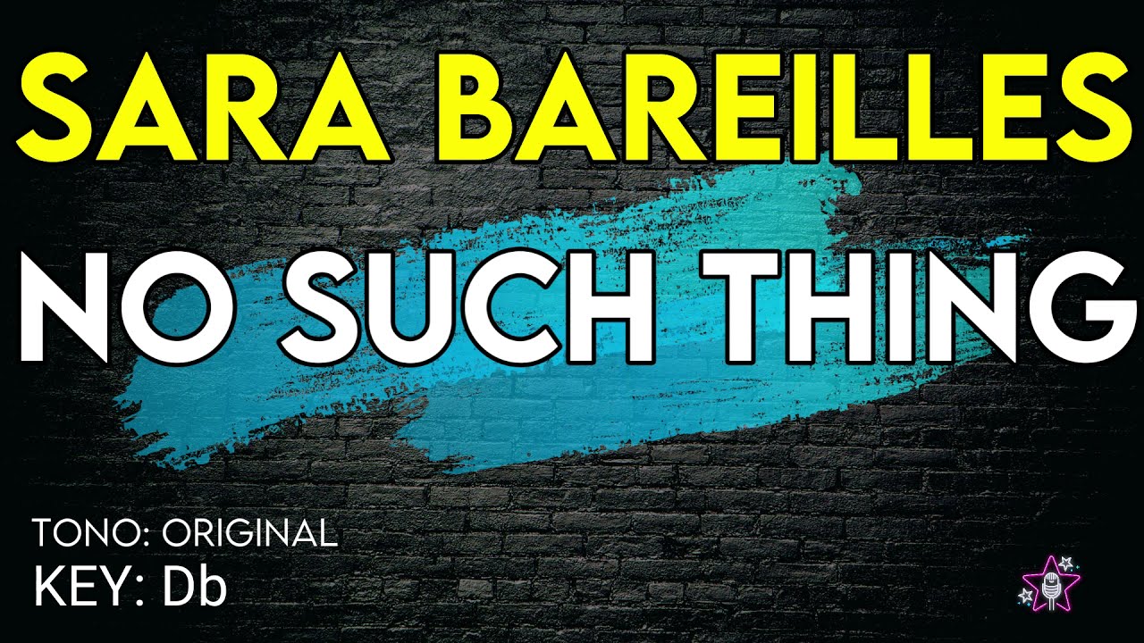 Sara Bareilles - No Such Thing - Karaoke Instrumental