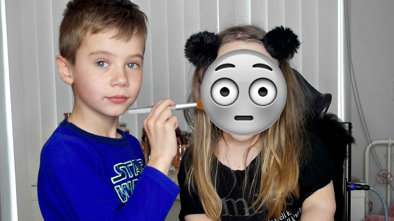 My 7 year old Brother Does My Makeup! April Fools | MakeupJunkieG