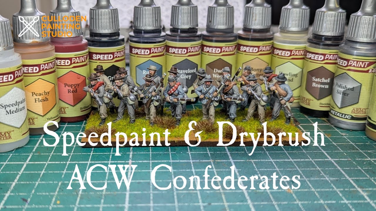 Speedpaint и Drybrush ACW Confederates | Армейский художник | Пластиковые миниатюры Perry 28 мм д...