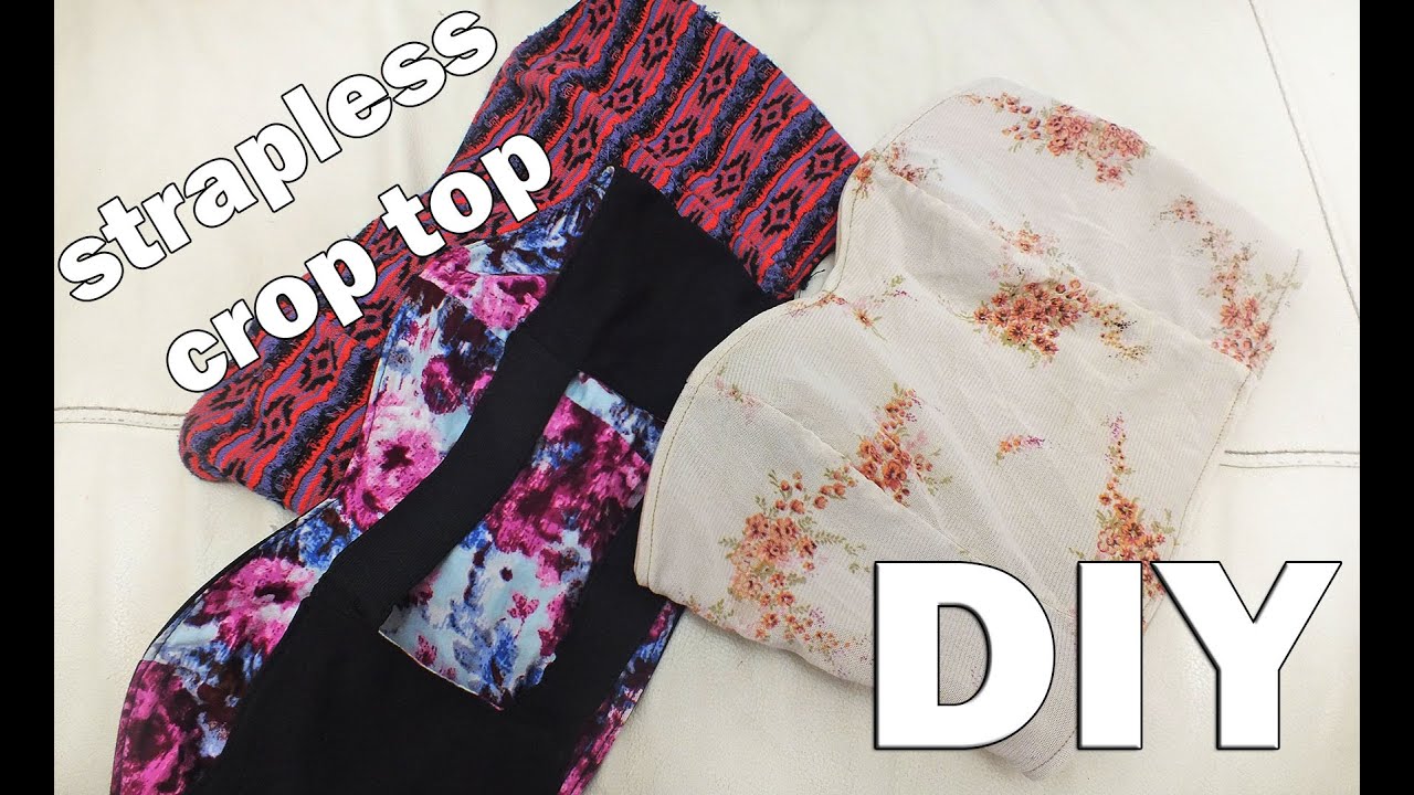 DIY strapless crop top doble vista || reversible || free pattern [Subtitled]