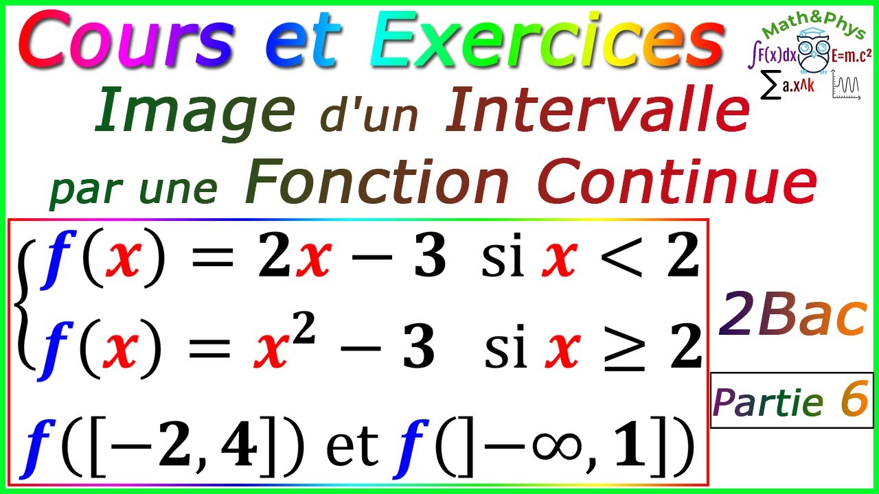 Image d'un Intervalle par une Fonction Continue - Limites et Continuité - 2Bac - [p6]