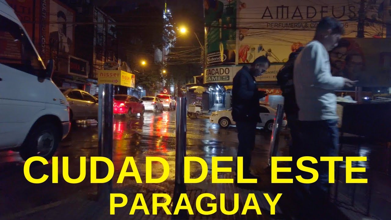 Ciudad del Este, Paraguay Night Walk 4K