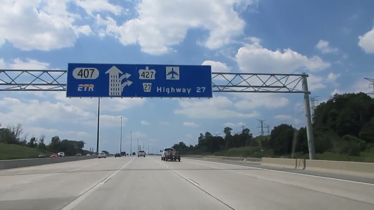 Highway 400 North, Highway 407 West, North York to Brampton, Ontario, Canada.