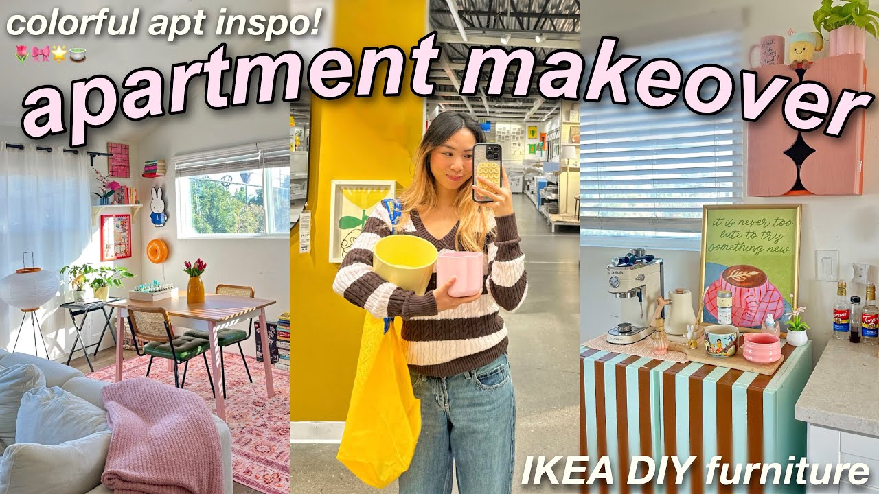 APARTMENT DIARIES!🌷colorful living room makeover, IKEA decor & DIY aesthetic furniture