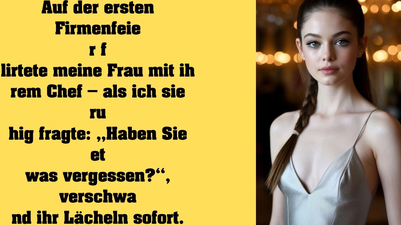 Auf der ersten Firmenfeier flirtete meine Frau mit ihrem Chef – ruhig fragte ich