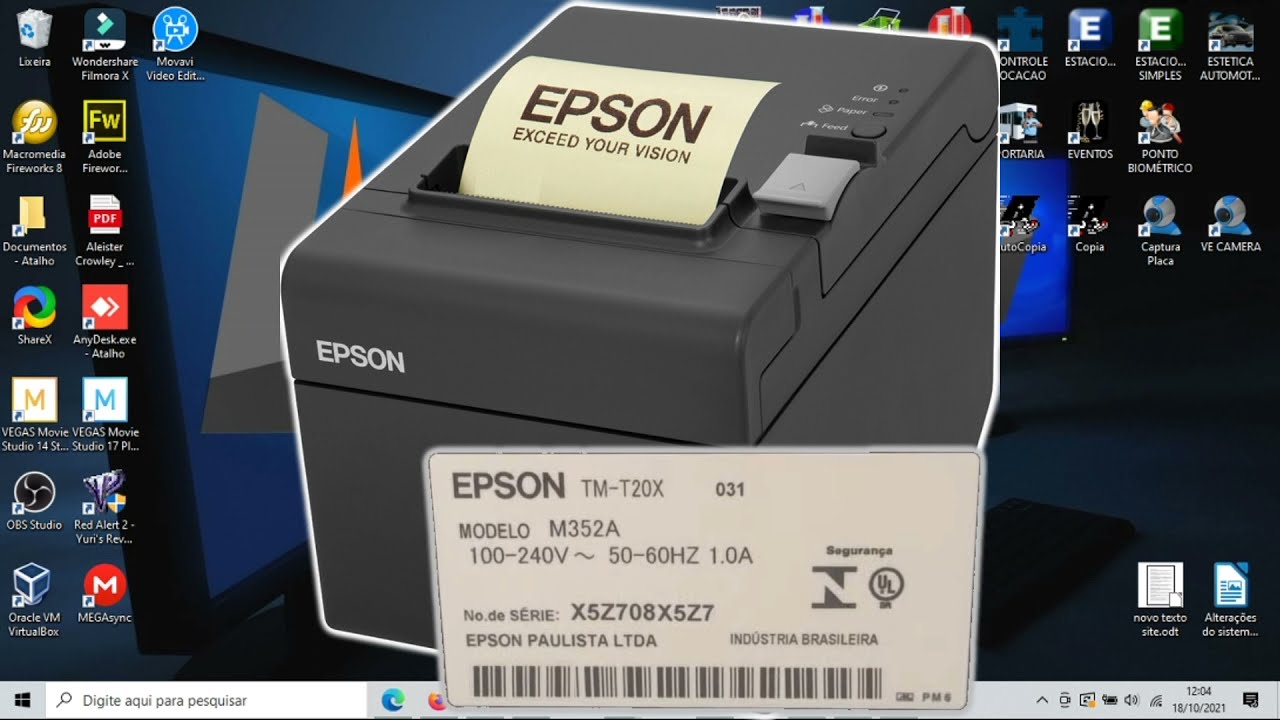 Configurando Impressora EPSON -Tamanho do papel - Compartilhando Rede - Impressora  POS - Não Fiscal