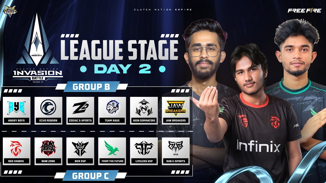 [🔴LIVE] LEAGUE STAGE DAY-2 | CLUTCH NATION INVASION BATTLE S1 | Ft. @RedHawksOfficials