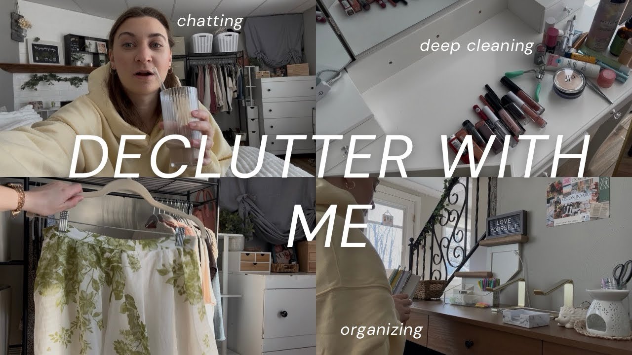 Declutter & organize my bedroom with me (desk, vanity, closet) 