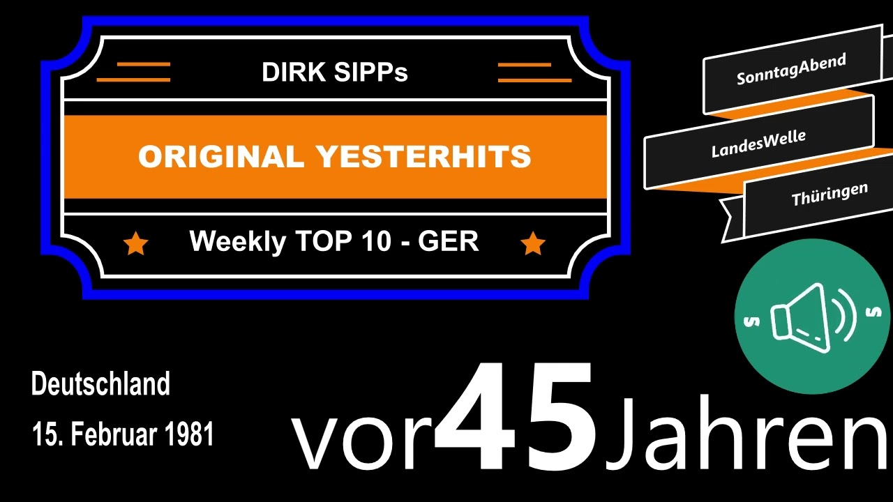 Yesterhits Weekly Top Ten Germany vor 45 Jahren