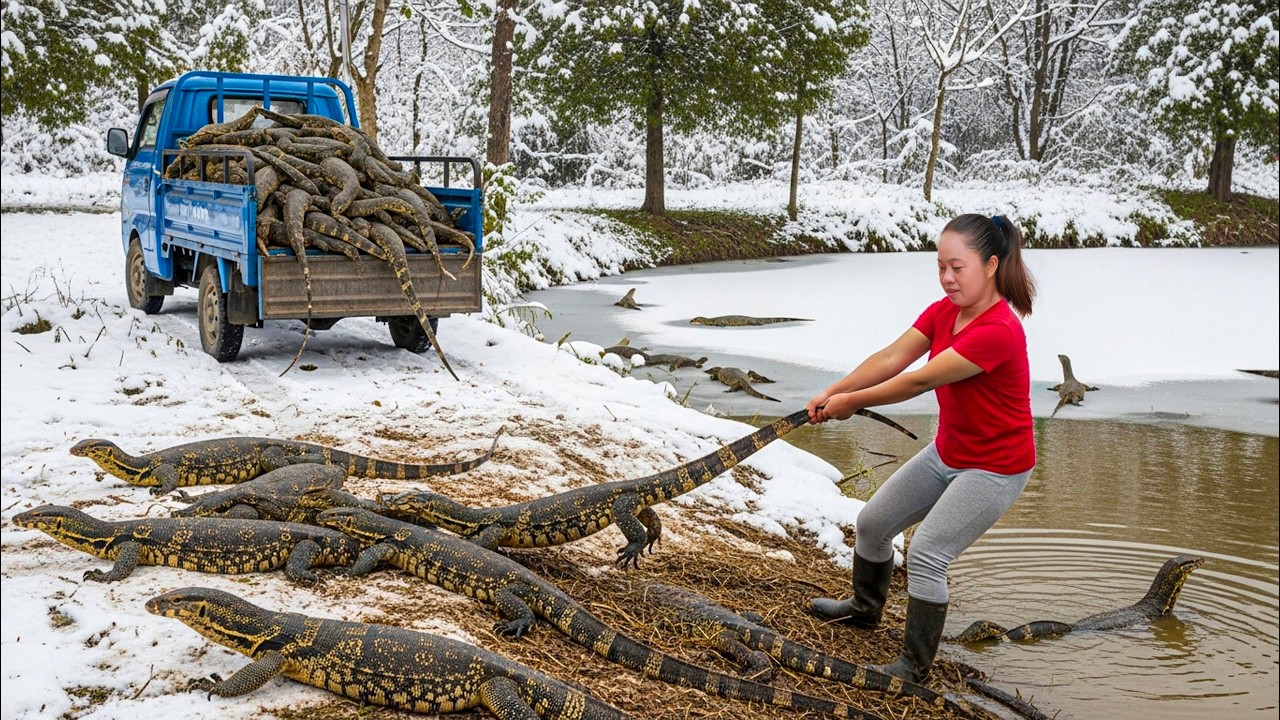 Harvesting Giant Canada Dragon from Duck Farm | Use 3-Wheeled Truck Go to Market Sell | Full Process
