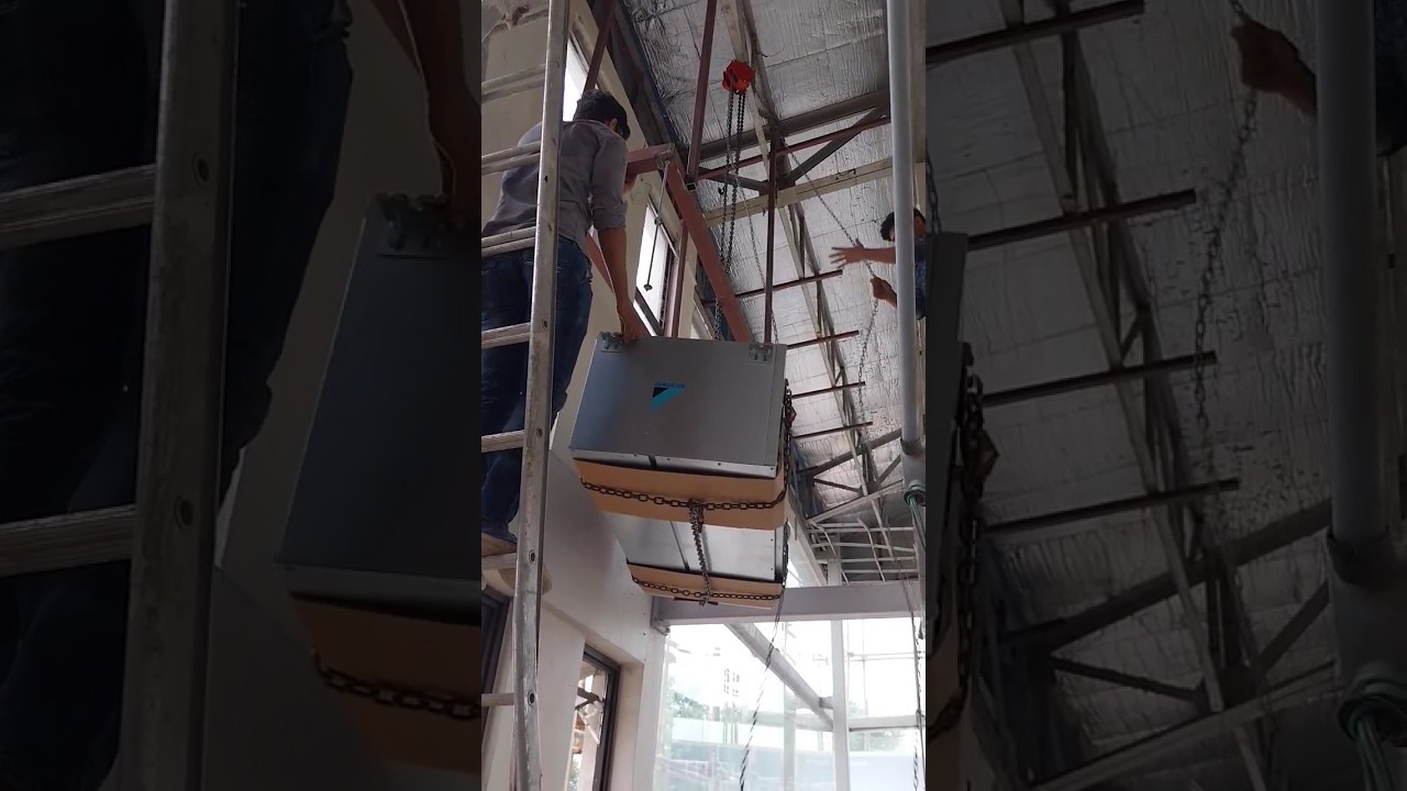 Daikin ductable 11 tr indoor Chain pulli se hanging kese kare #shorts #hardwork #imranraj