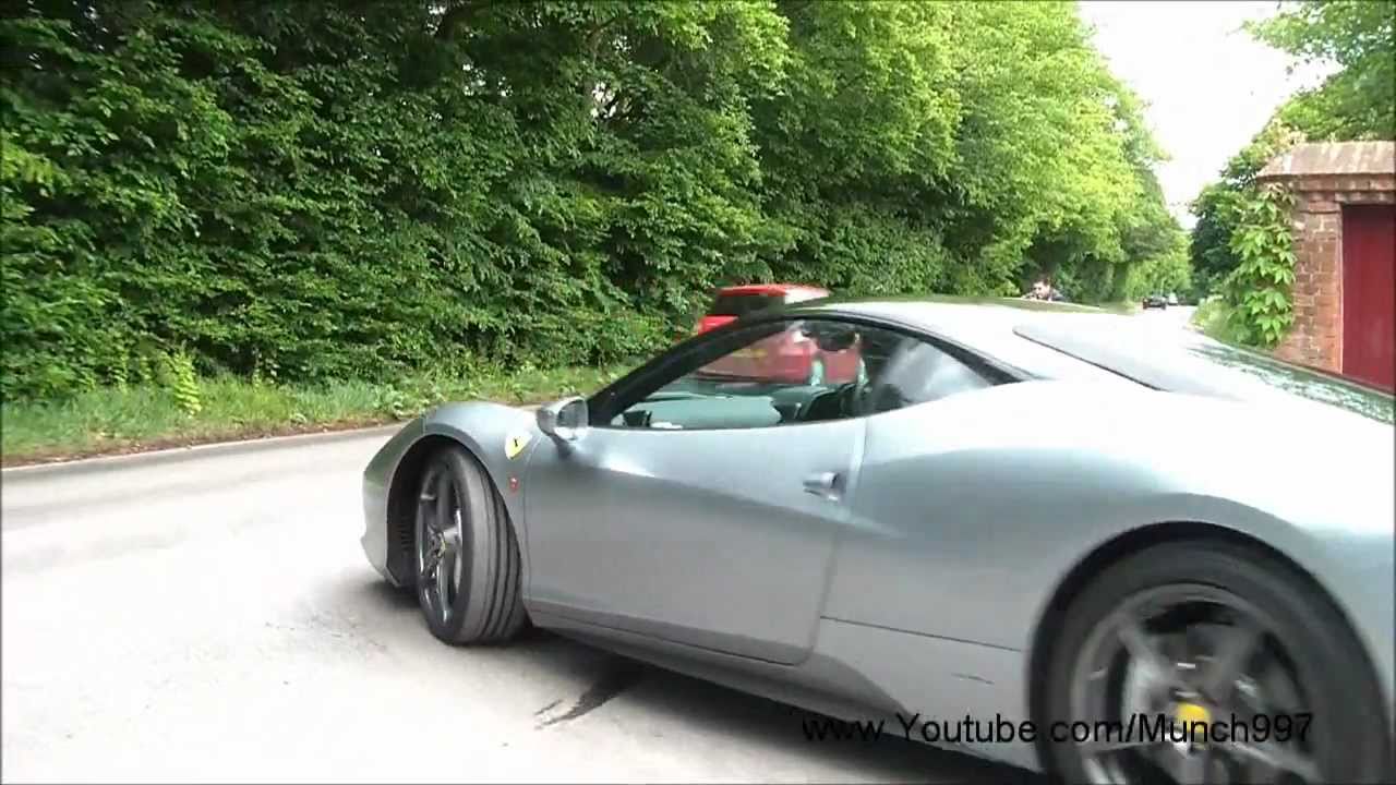 Noisy Supercars Accelerating from Cliveden House - Ferrari + Lamborghini
