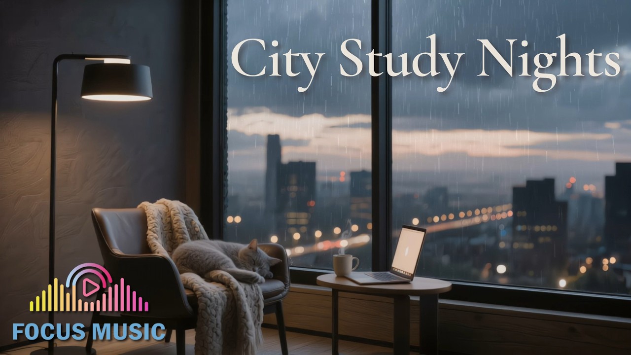 Rainy Night Study 🐾 Cozy Cat & Soft Piano (1 Hour)