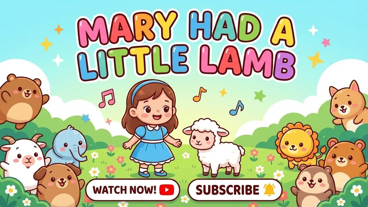 🐑 Mary Had a Little Lamb🌙| Soft Lullaby for Babies 💤| The Nursery Rhyme That Helps Babies Sleep Fast