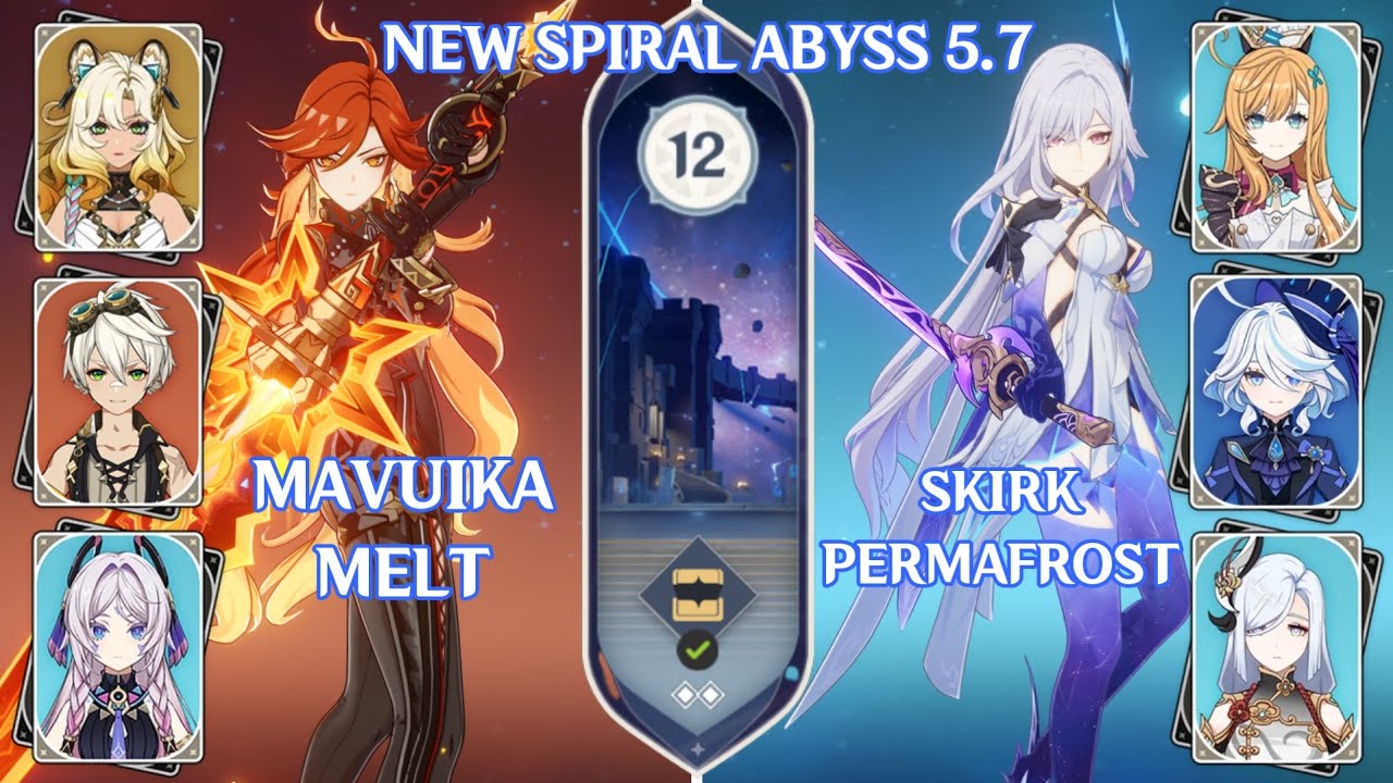C0R0 Skirk (With C6 Shenhe) & C2 Mavuika Melt | New Spiral Abyss 5.7 | Floor 12 - 9⭐