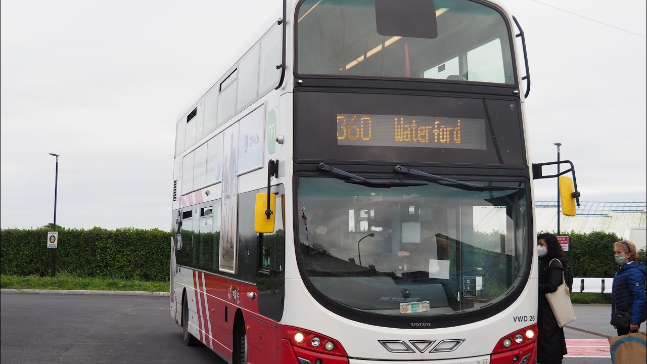 Route Visual | Ride onboard Bus Eireann Wrightbus Volvo Gemini 3 (VWD26) on route 360 to Tramore