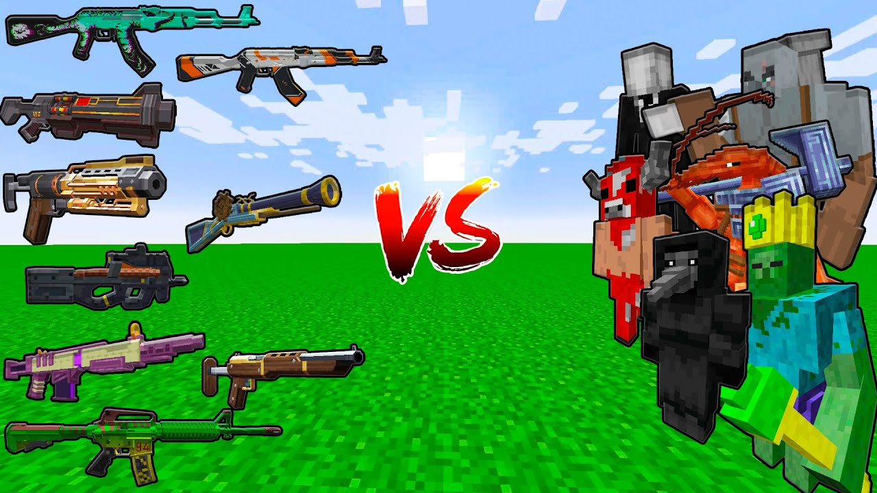 Which TaCZ Gun can Beat the Most Minecraft Boses in a Row? Compilation Part 1