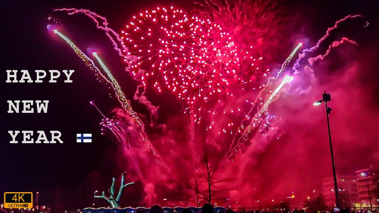 Helsinki New Year Celebration Fireworks, Finland  [4K]