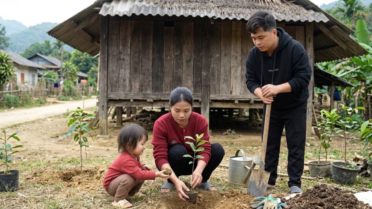 Hung and Tieu Ca planted trees in the front yard&mdash;they were cultivating their future.