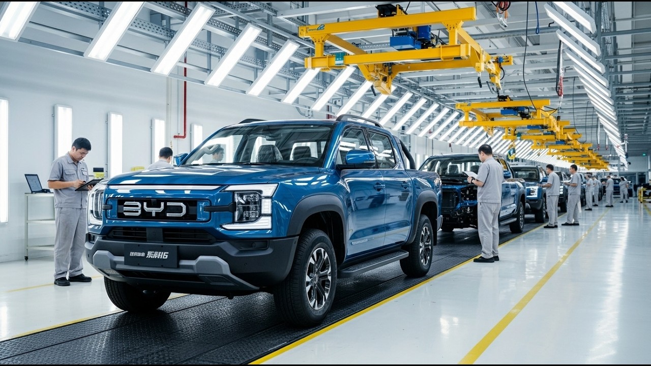 How BYD Shark 6 Pickup Trucks Are Manufactured | Inside Chinese EV Car Factory (Full Process)