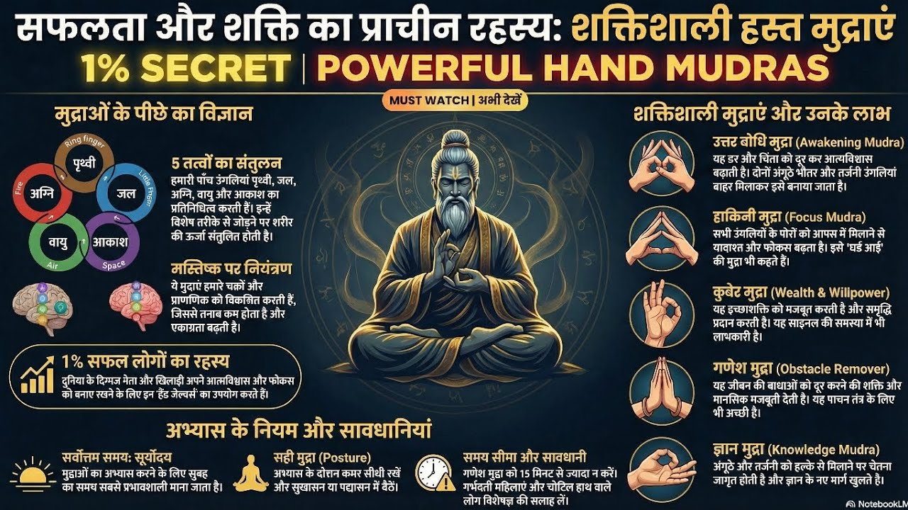 हस्त मुद्रा विज्ञान: सफलता और स्वास्थ्य का प्राचीन रहस्य #शक्तिशाली मुद्राएँ और उनके लाभ 