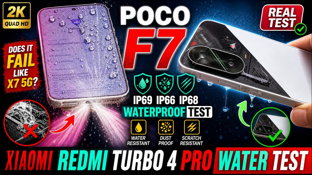 Poco F7 5G Waterproof Damage Test IP69 68 66 vs Redmi Turbo 4 Pro Special Edition Flagship Killer?