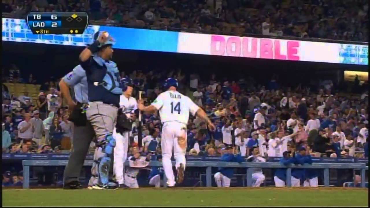 Rays at Dodgers 6 run deficit win 8 9 13