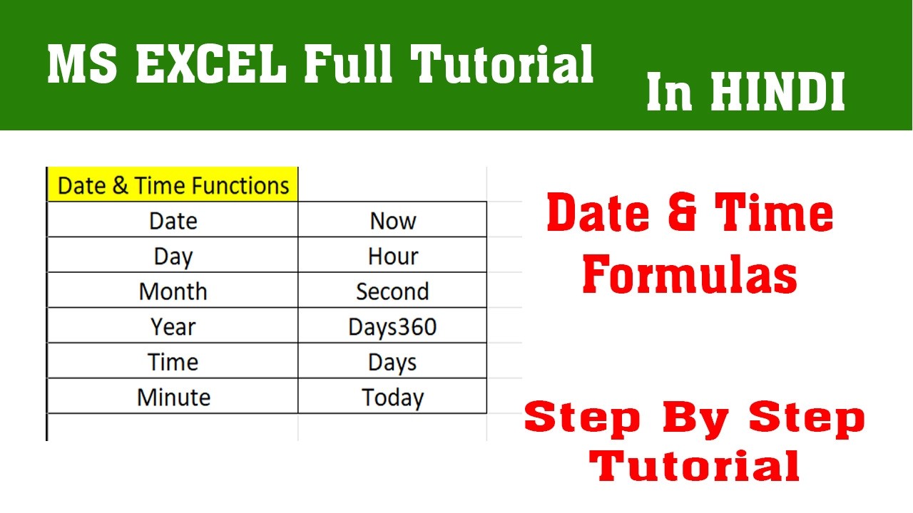 Date and Time Functions in Excel | Complete Beginner to Advanced Guide