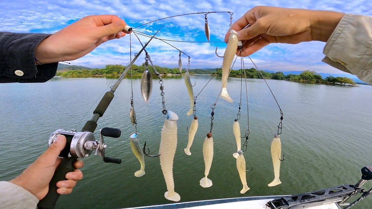 Pescando con 9 Señuelos al Mismo Tiempo! | Pesca con Sombrilla