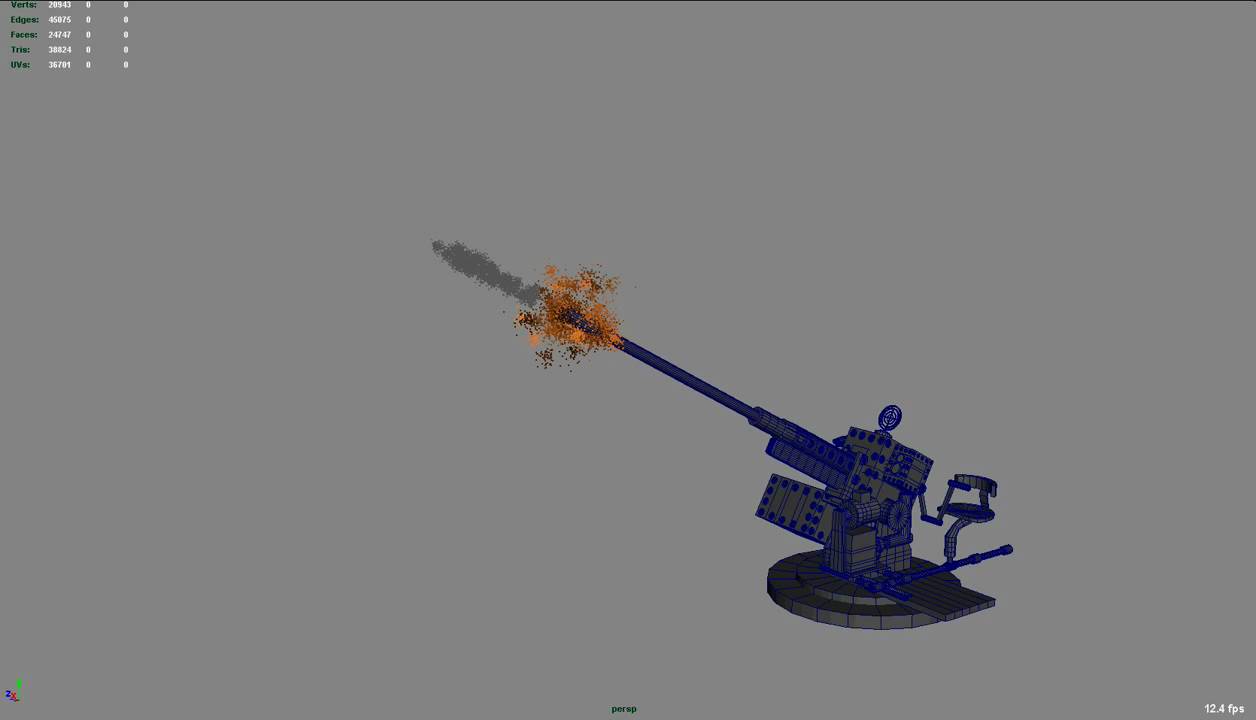 Turret Cannon MAYA 3D