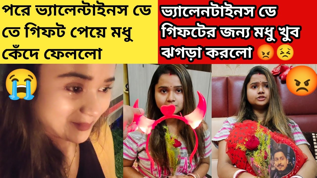 ভ্যালেনটাইনস ডে তে মধুকে ষাড় বলেছি অপমানিত হয়ে খুব ঝগড়া করলো || আসল গিফট পেয়ে কেঁদে ফেললো
