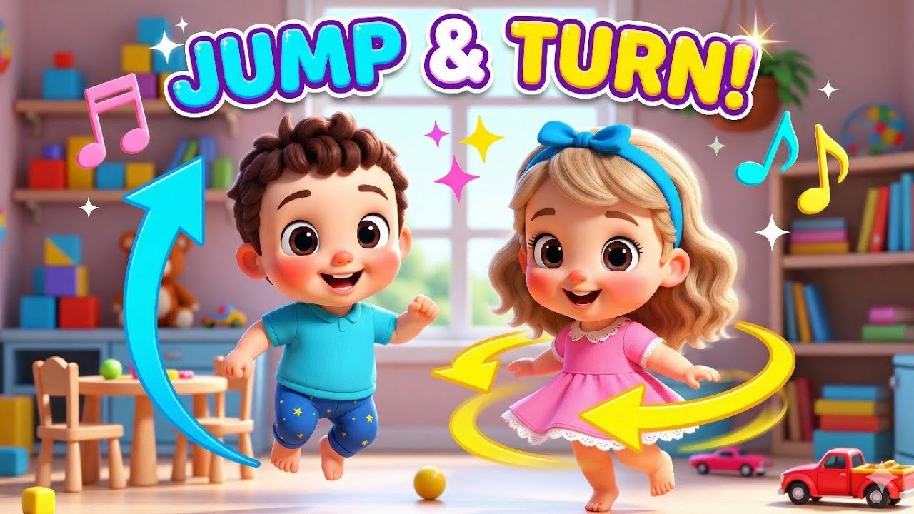 Jump Jump Turn Around Song 🦘 Fun Action Song for Toddlers