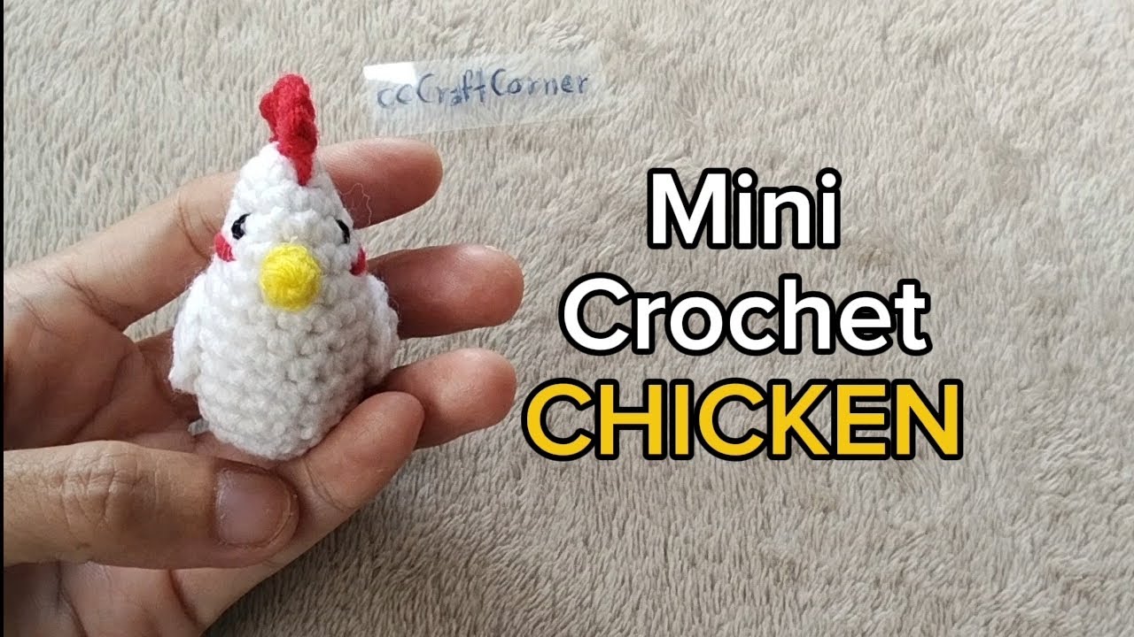 Mini Crochet Chicken keychain.