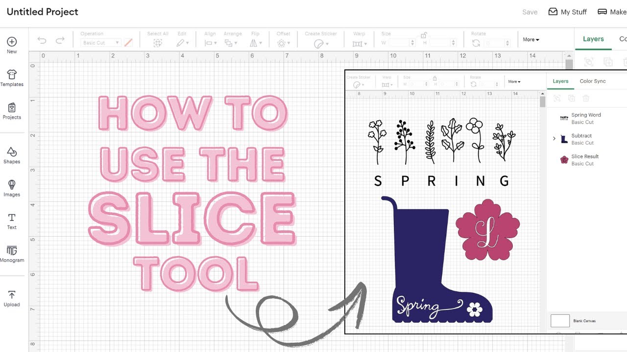 How to Use the Slice + Subtract Tool in Cricut Design Space | Cricut Design Space for Beginners 2025
