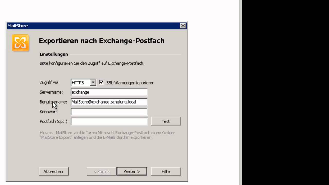 MailStore - Exportieren aus dem Archiv: Wiederherstellung von Postf&auml;cher oder Ordnerstrukturen