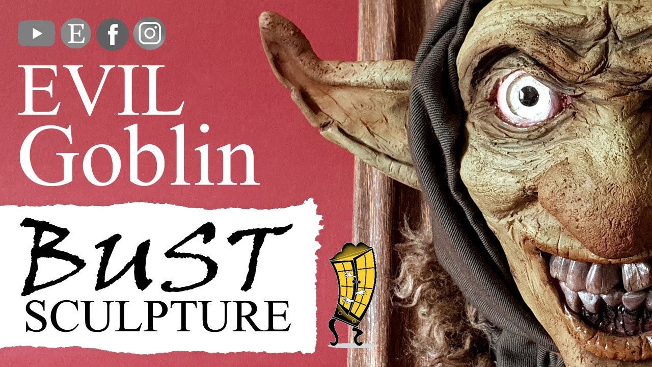 Evil Goblin Wall Bust Polymer Clay Sculpture | Fantasy Creature