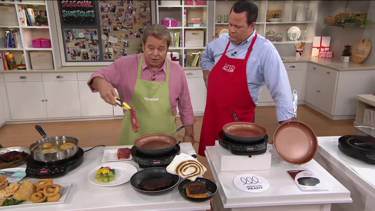 Индукционная варочная панель Nuwave Precision, золотая, с сковородой 10 1/2 дюйма, на QVC