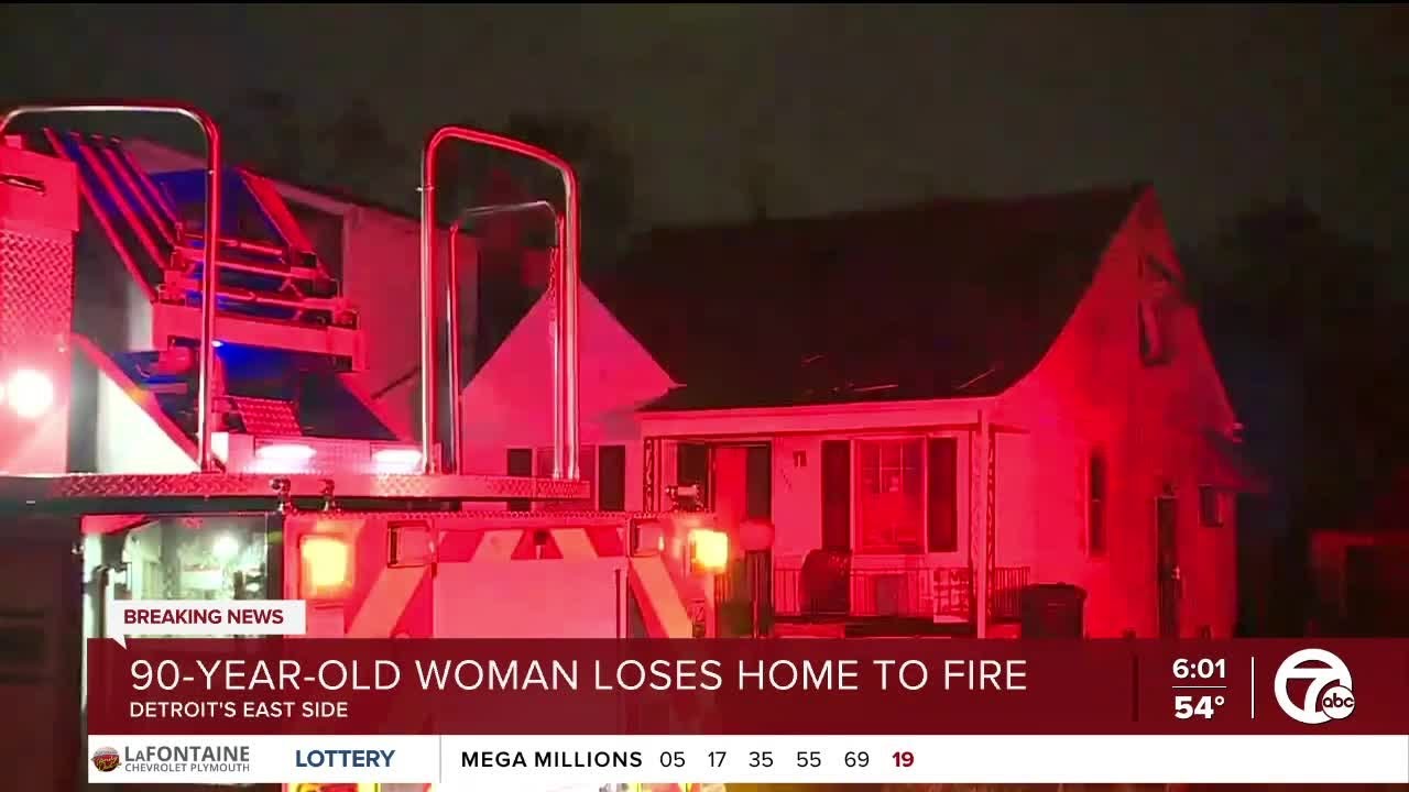 90-year-old woman loses home to fire on Detroit's east side