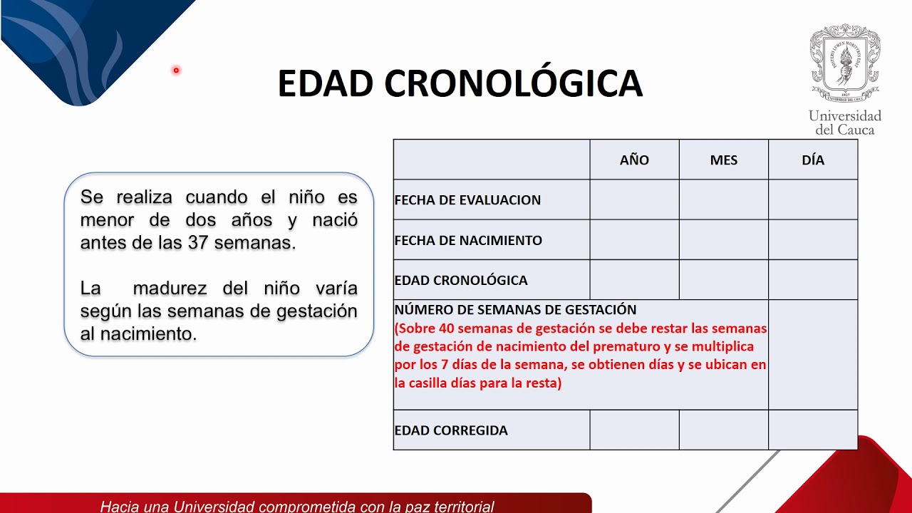 CALCULO DE LA EDAD CORREGIDA