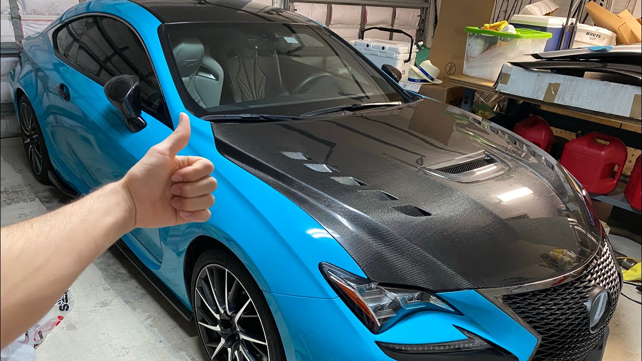 Installing a Seibon carbon fiber hood on my Lexus RCF