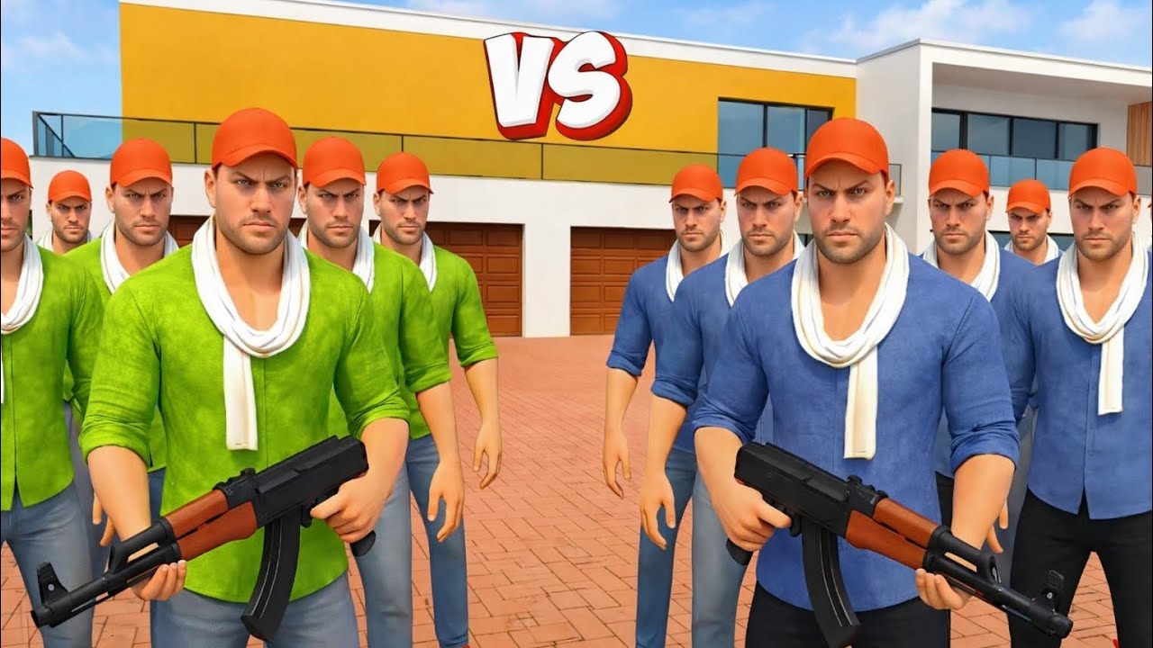 Jack Blue Gang vs Jack Green Gang | Franklin & Shinchan GTA Style | Indian Bike Driving 3D