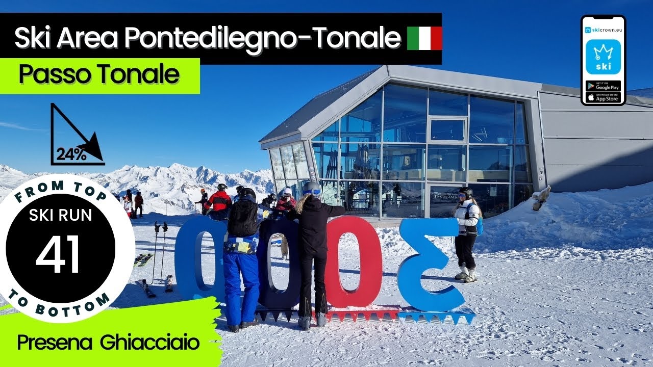 Presena Gletscher Italy / ski run 41 Presena Ghiacciaio, from top to bottom
