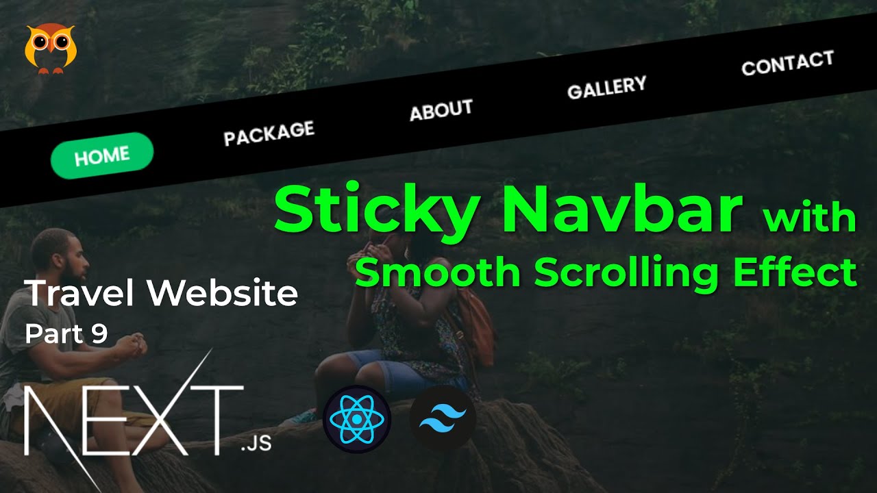 React.js Sticky Navbar with Smooth Scrolling Effect | Next.js Travel Guide Website | Geekboots