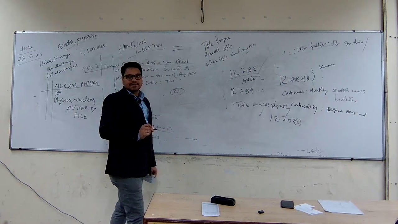 M-103 : Advanced knowledge Organisation : Cataloguing (Practical) By Mr. Soumitra Bhattacharyya