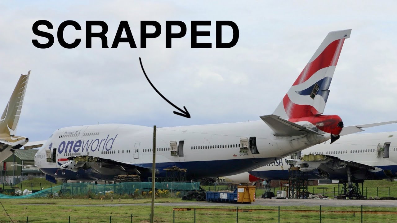 SCRAPPED 747-400's at St. Athan and Kemble airport - British Airways, KLM and Virgin Atlantic 747's