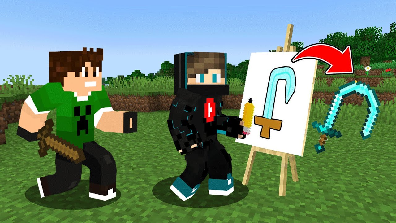 ماين كرافت : الصياد ضد الفريسة ولكن اي شئ ارسمه يجيني !!؟ 😱🔥
