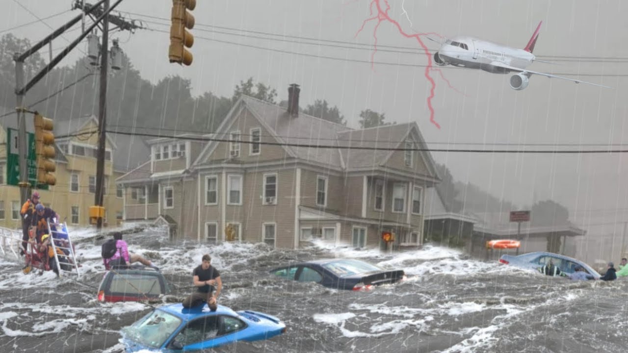 Doomsday in Belgium ! Storm in Brussels swallow cars: roofs fall on people, disaster in Belgium