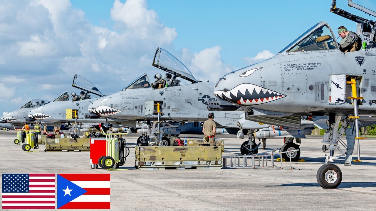 ВВС США. Мощные и лучшие в мире штурмовики A-10C Thunderbolt II во время учений в Пуэрто-Рико